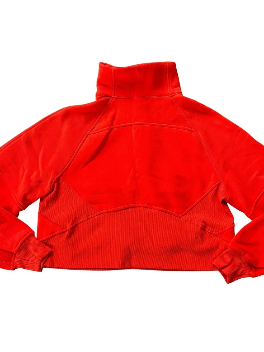 Orange Half-Zip Funnel Neck Women's Sweatshirt